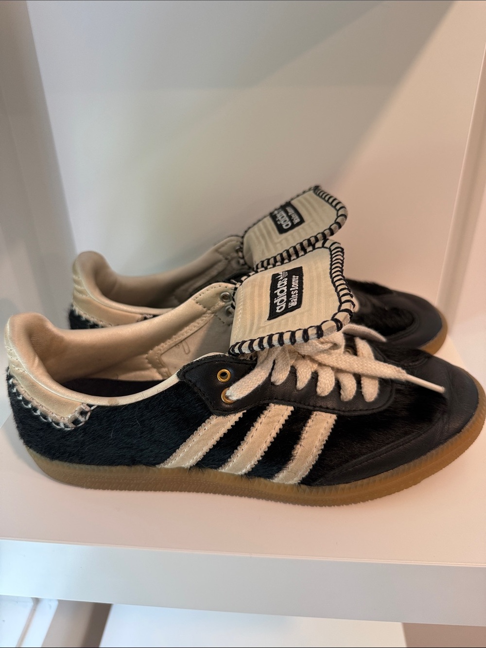 adidas Kids Black and Cream Samba Sneakers